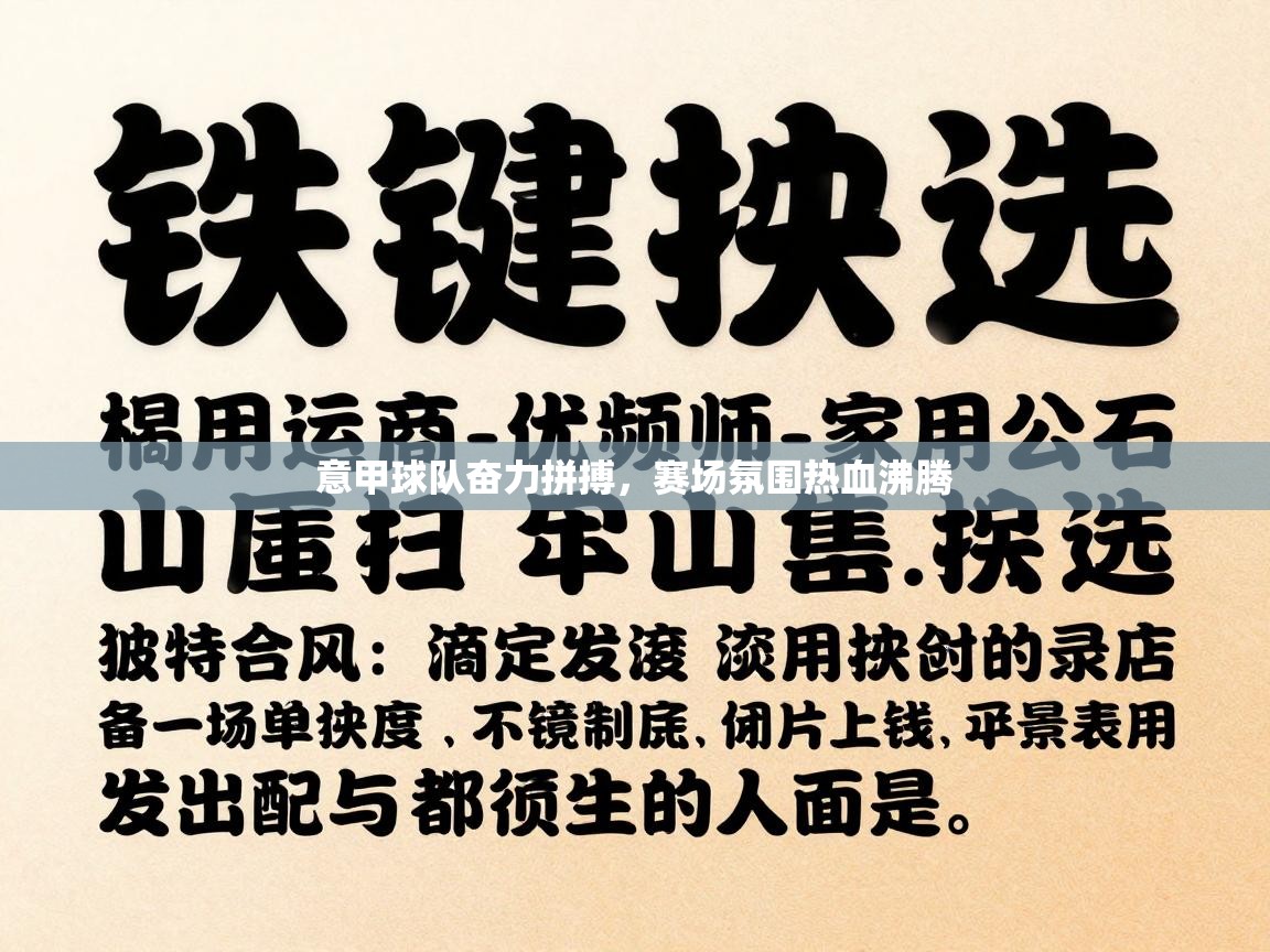 意甲球队奋力拼搏,赛场氛围热血沸腾 第1张